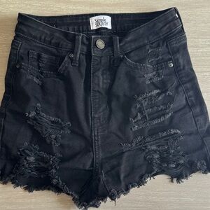 Simple Society Women's Black Denim Shorts